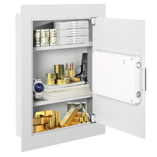 Digital Flat Recessed Wall Safe Security Lock Gun Cash Box-White LuxuryLifeWay Online Store