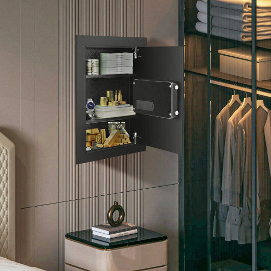 Digital Flat Recessed Wall Safe Security Lock Gun Cash Box-White LuxuryLifeWay Online Store