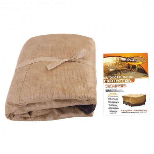 72 Inch Waterproof Oval/Rect Garden Table Cover - Color: Brown LuxuryLifeWay Online Store