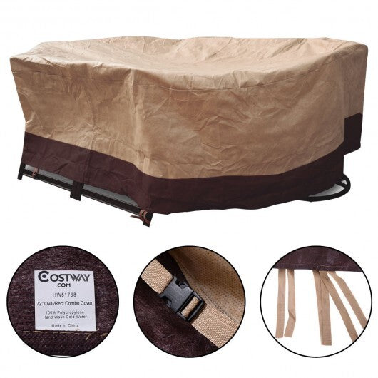 72 Inch Waterproof Oval/Rect Garden Table Cover - Color: Brown LuxuryLifeWay Online Store