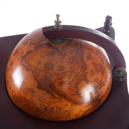 Vintage Globe Rolling Wine Bar Cart with Extra Shelf