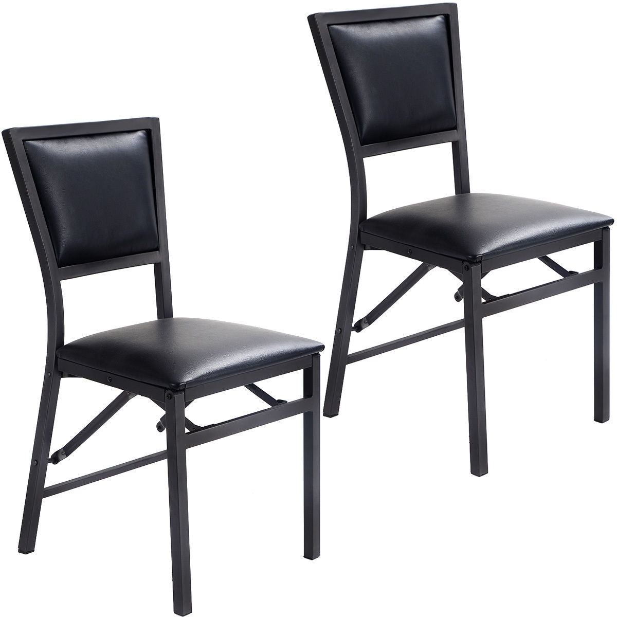 Set of 2 Metal Folding Dining Chair with Space Saving Design - Color: Black LuxuryLifeWay Online Store