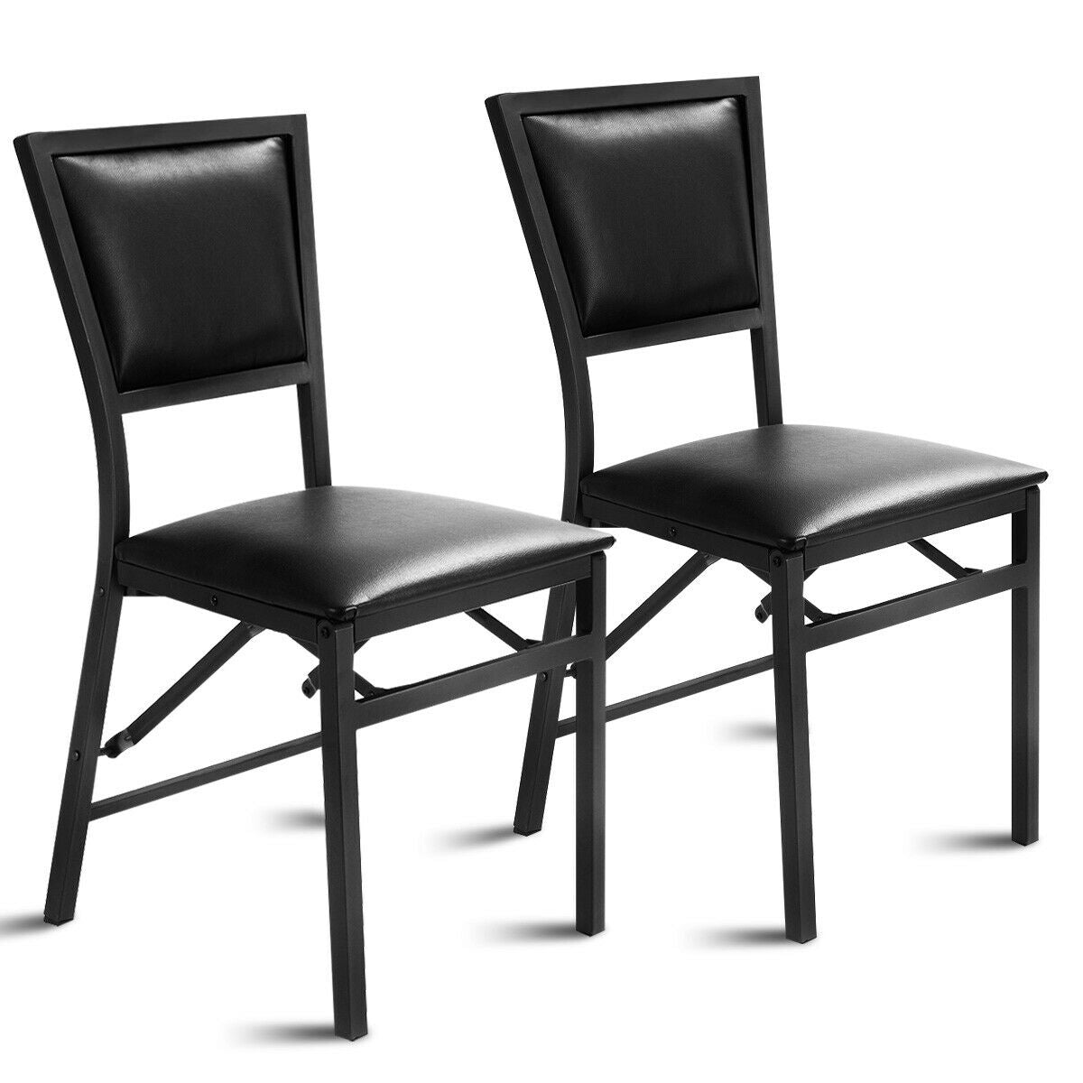 Set of 2 Metal Folding Dining Chair with Space Saving Design - Color: Black LuxuryLifeWay Online Store