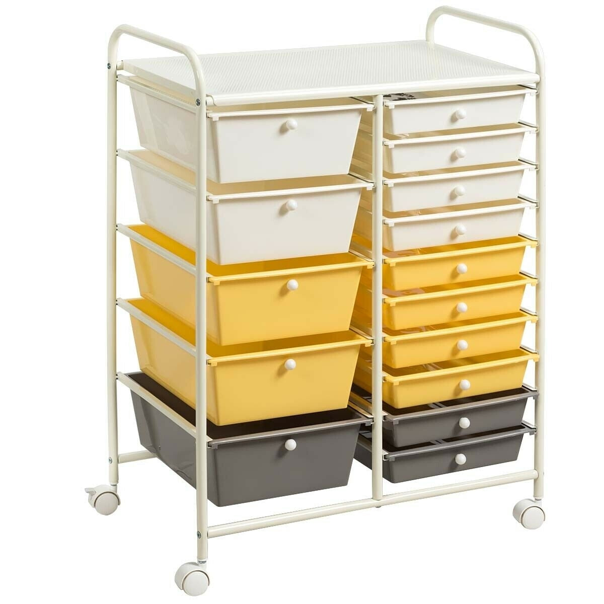 15-Drawer Storage Rolling Organizer Cart-Yellow - Color: Yellow LuxuryLifeWay Online Store