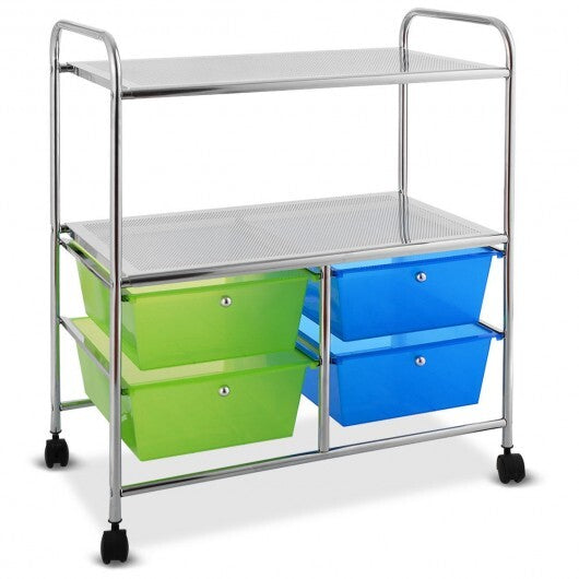 4 Drawers Shelves Rolling Storage Cart Rack-Clear LuxuryLifeWay Online Store