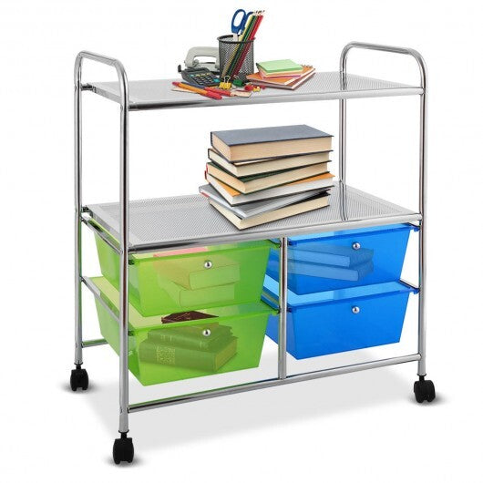 4 Drawers Shelves Rolling Storage Cart Rack-Clear LuxuryLifeWay Online Store
