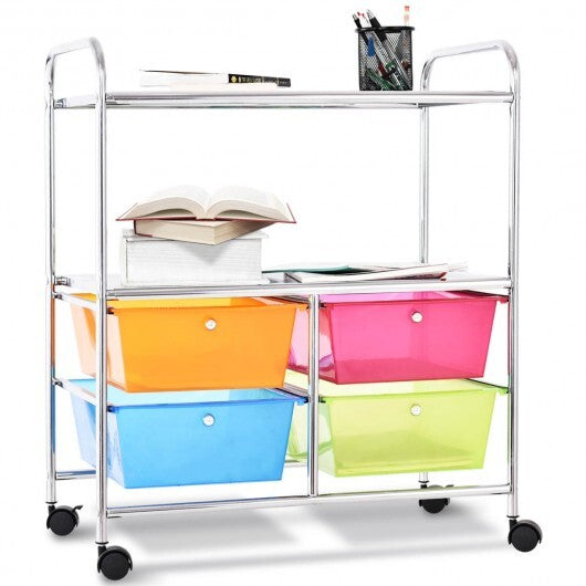 4 Drawers Shelves Rolling Storage Cart Rack-Clear LuxuryLifeWay Online Store