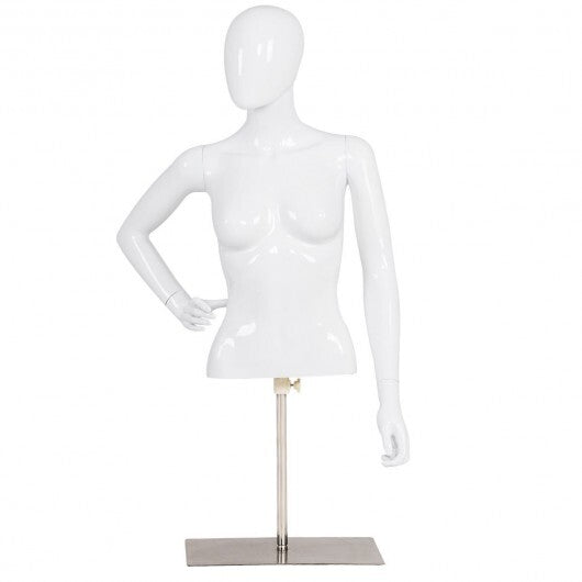 Female Mannequin Torso Adjustable Height with Metal Stand