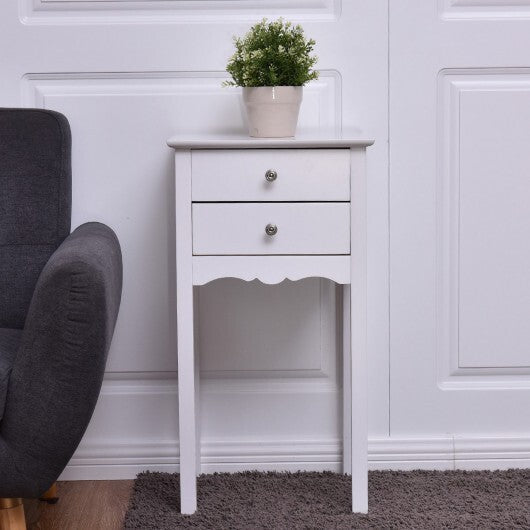Side Table End Accent Table with 2 Drawers-Black LuxuryLifeWay Online Store