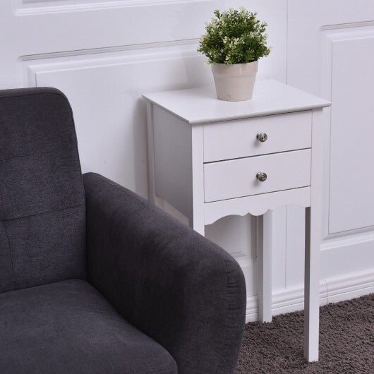 Side Table End Accent Table with 2 Drawers-Black LuxuryLifeWay Online Store