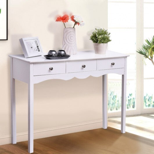 Side Sofa Table with Storage 3-Drawers-white LuxuryLifeWay Online Store