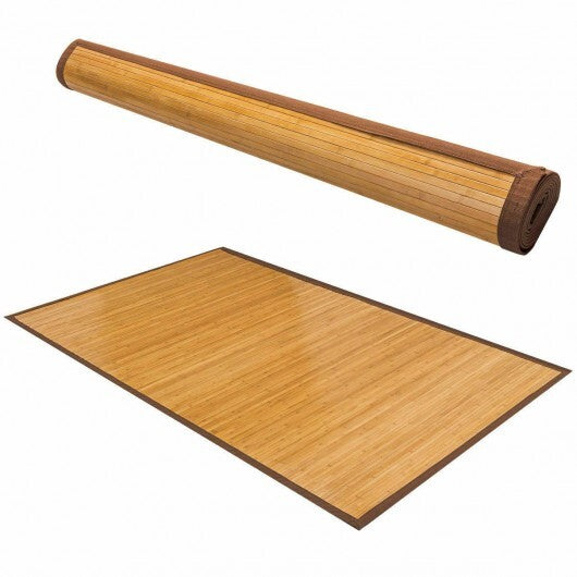 5 x 8 Feet Bamboo Floor Mat with Anti-Slip Backing for Living Room Bedroom