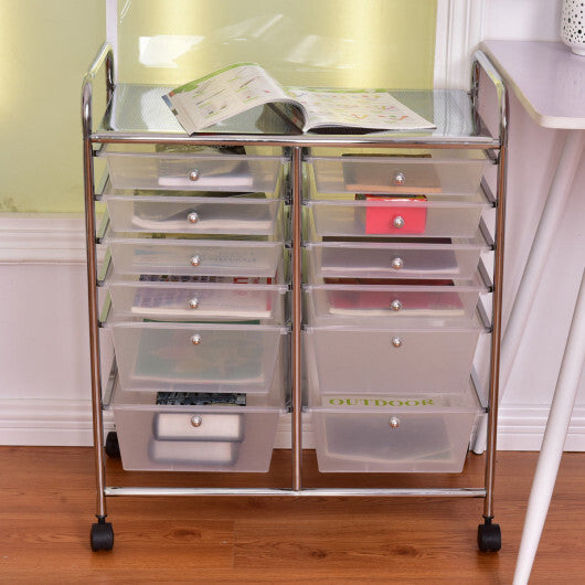 12 Storage Drawer Organizer Bins Rolling Cart LuxuryLifeWay Online Store