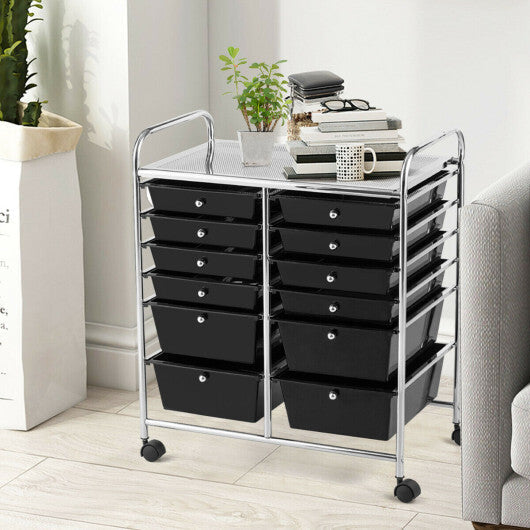 12 Storage Drawer Organizer Bins Rolling Cart LuxuryLifeWay Online Store