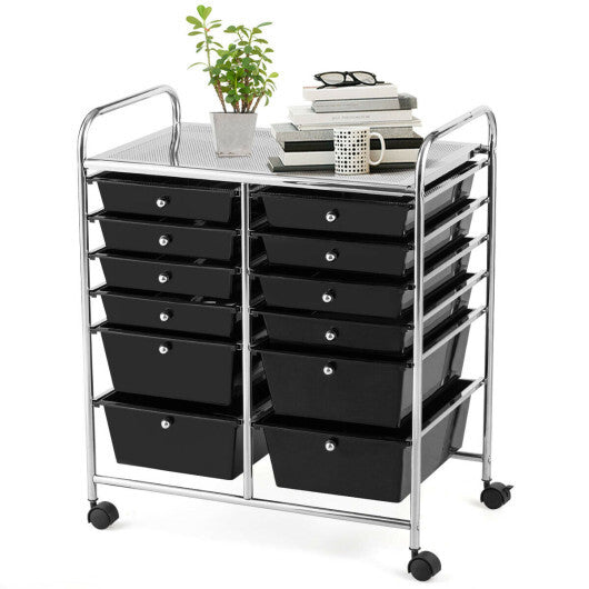 12 Storage Drawer Organizer Bins Rolling Cart LuxuryLifeWay Online Store