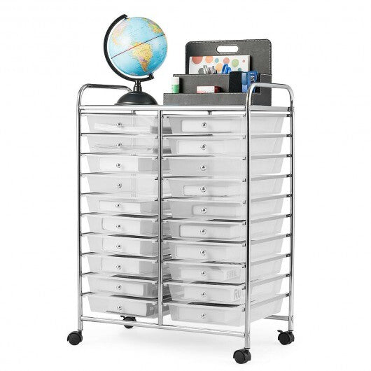 20 Drawers Storage Rolling Cart Studio Organizer-Multicolor LuxuryLifeWay Online Store