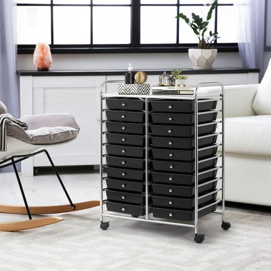 20 Drawers Storage Rolling Cart Studio Organizer-Multicolor LuxuryLifeWay Online Store
