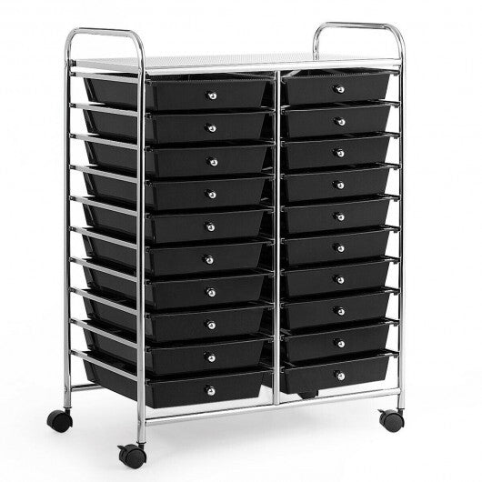 20 Drawers Storage Rolling Cart Studio Organizer-Multicolor LuxuryLifeWay Online Store
