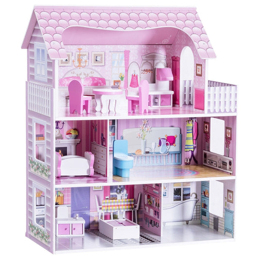28 Inch Pink Dollhouse with Furniture - Color: Pink LuxuryLifeWay Online Store