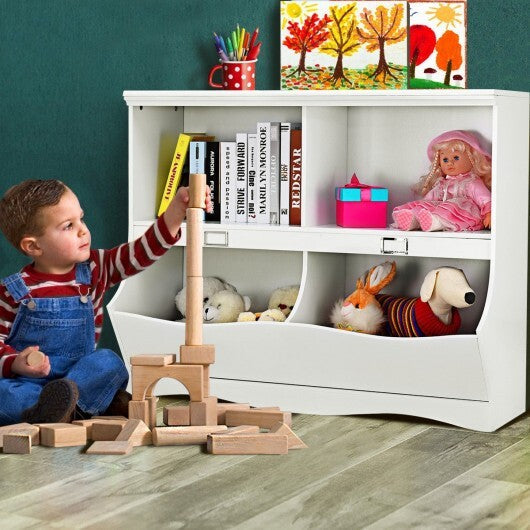 Kids Storage Unit Baby Toy Organizer Children Bookshelf Bookcase-White LuxuryLifeWay Online Store