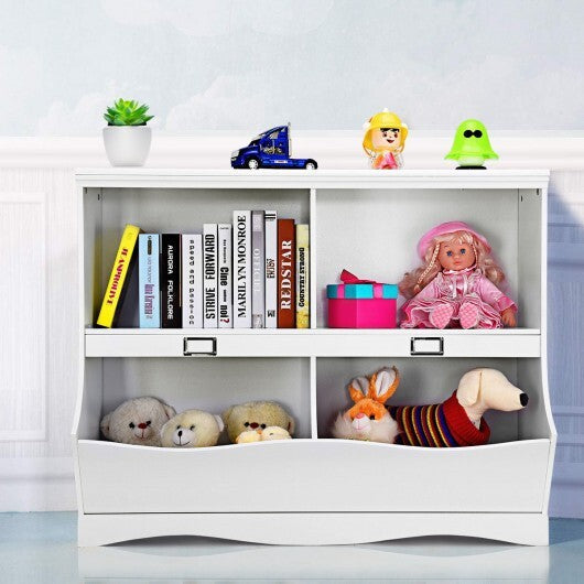 Kids Storage Unit Baby Toy Organizer Children Bookshelf Bookcase-White LuxuryLifeWay Online Store