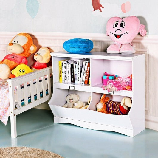 Kids Storage Unit Baby Toy Organizer Children Bookshelf Bookcase-White LuxuryLifeWay Online Store