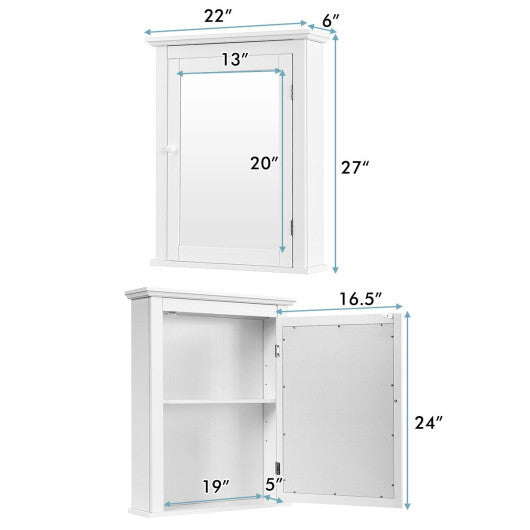 Bathroom Wall Mounted Storage Mirror Medicine Cabinet LuxuryLifeWay Online Store