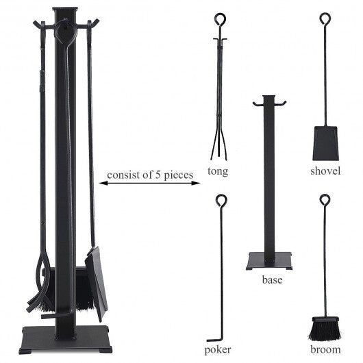 5 Pieces Fireplace Iron Fire Place Tool Set LuxuryLifeWay Online Store