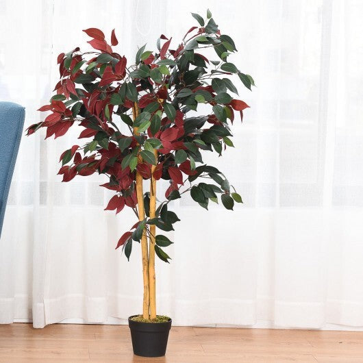 4 Feet Tall Artificial Ficus Tree with Nursery Pot LuxuryLifeWay Online Store