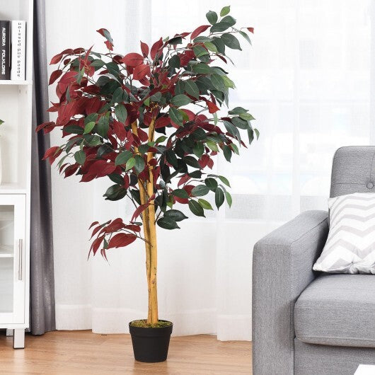 4 Feet Tall Artificial Ficus Tree with Nursery Pot LuxuryLifeWay Online Store