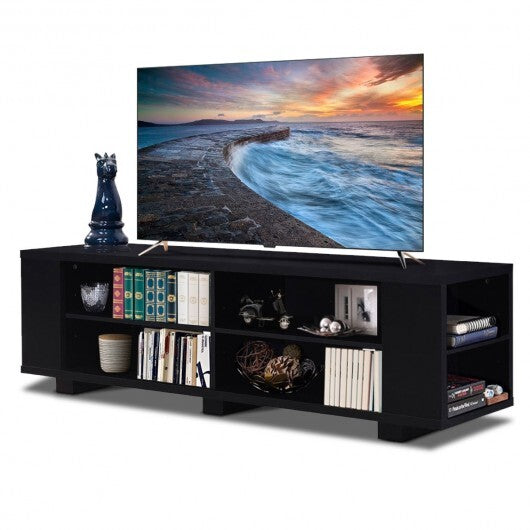 59 Inch Console Storage Entertainment Media Wood TV Stand-Black - Color: Black LuxuryLifeWay Online Store