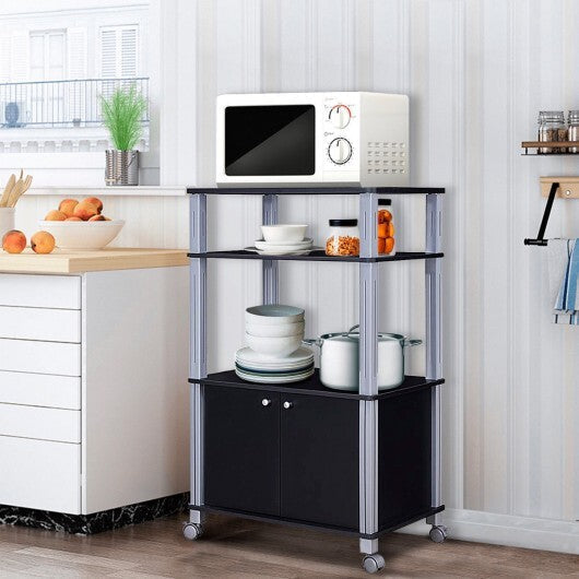 Microwave Rack Stand Rolling Storage Cart-Walnut LuxuryLifeWay Online Store