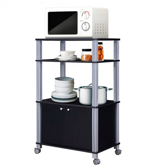 Microwave Rack Stand Rolling Storage Cart-Walnut LuxuryLifeWay Online Store