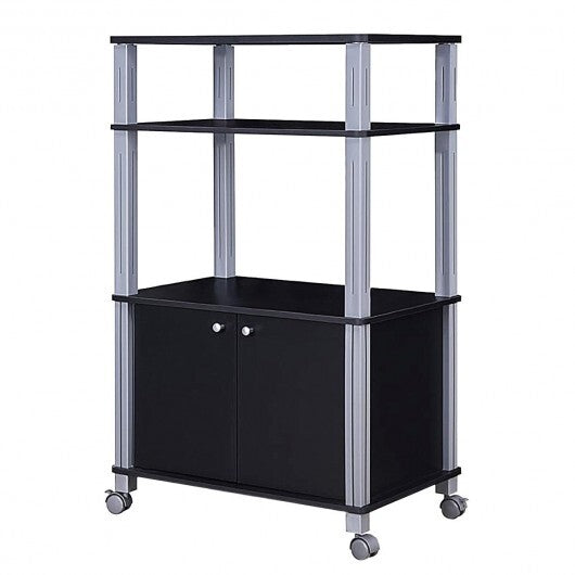 Microwave Rack Stand Rolling Storage Cart-Walnut LuxuryLifeWay Online Store