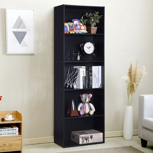 5-Shelf Storage Bookcase Modern Multi-Functional Display Cabinet-White LuxuryLifeWay Online Store