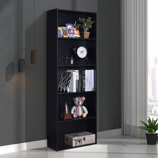5-Shelf Storage Bookcase Modern Multi-Functional Display Cabinet-White LuxuryLifeWay Online Store