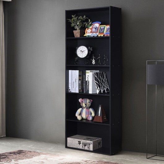 5-Shelf Storage Bookcase Modern Multi-Functional Display Cabinet-White LuxuryLifeWay Online Store
