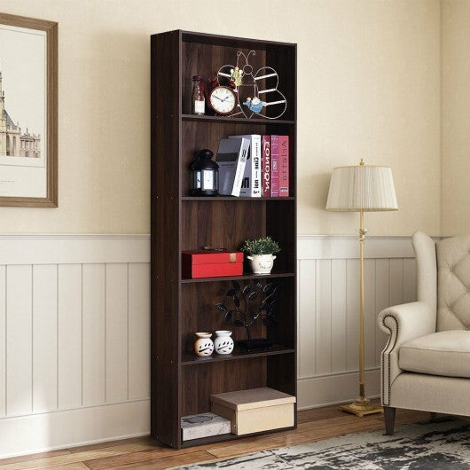 5-Shelf Storage Bookcase Modern Multi-Functional Display Cabinet-White LuxuryLifeWay Online Store