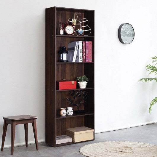 5-Shelf Storage Bookcase Modern Multi-Functional Display Cabinet-White LuxuryLifeWay Online Store