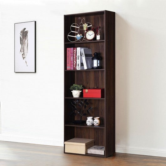 5-Shelf Storage Bookcase Modern Multi-Functional Display Cabinet-White LuxuryLifeWay Online Store