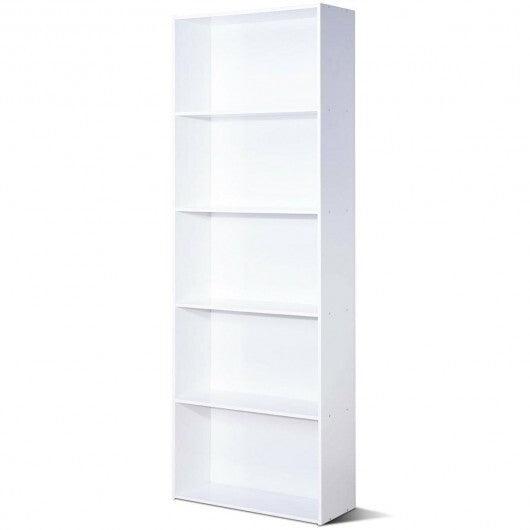 5-Shelf Storage Bookcase Modern Multi-Functional Display Cabinet-White LuxuryLifeWay Online Store