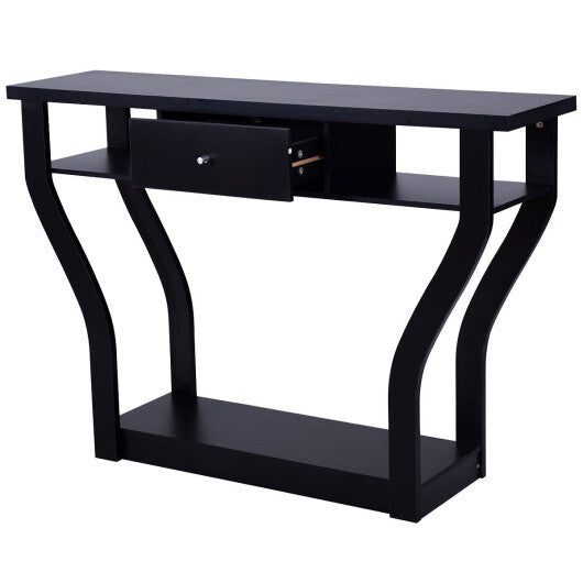 Curved Frame Modern Console Table with Storage Drawer for Entryway LuxuryLifeWay Online Store
