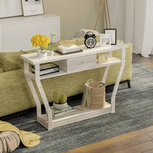 Curved Frame Modern Console Table with Storage Drawer for Entryway LuxuryLifeWay Online Store