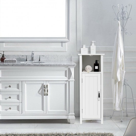 1-Door Freestanding Bathroom Cabinet with Open Shelf - Color: White LuxuryLifeWay Online Store