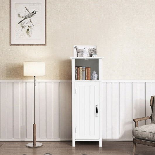 1-Door Freestanding Bathroom Cabinet with Open Shelf - Color: White LuxuryLifeWay Online Store