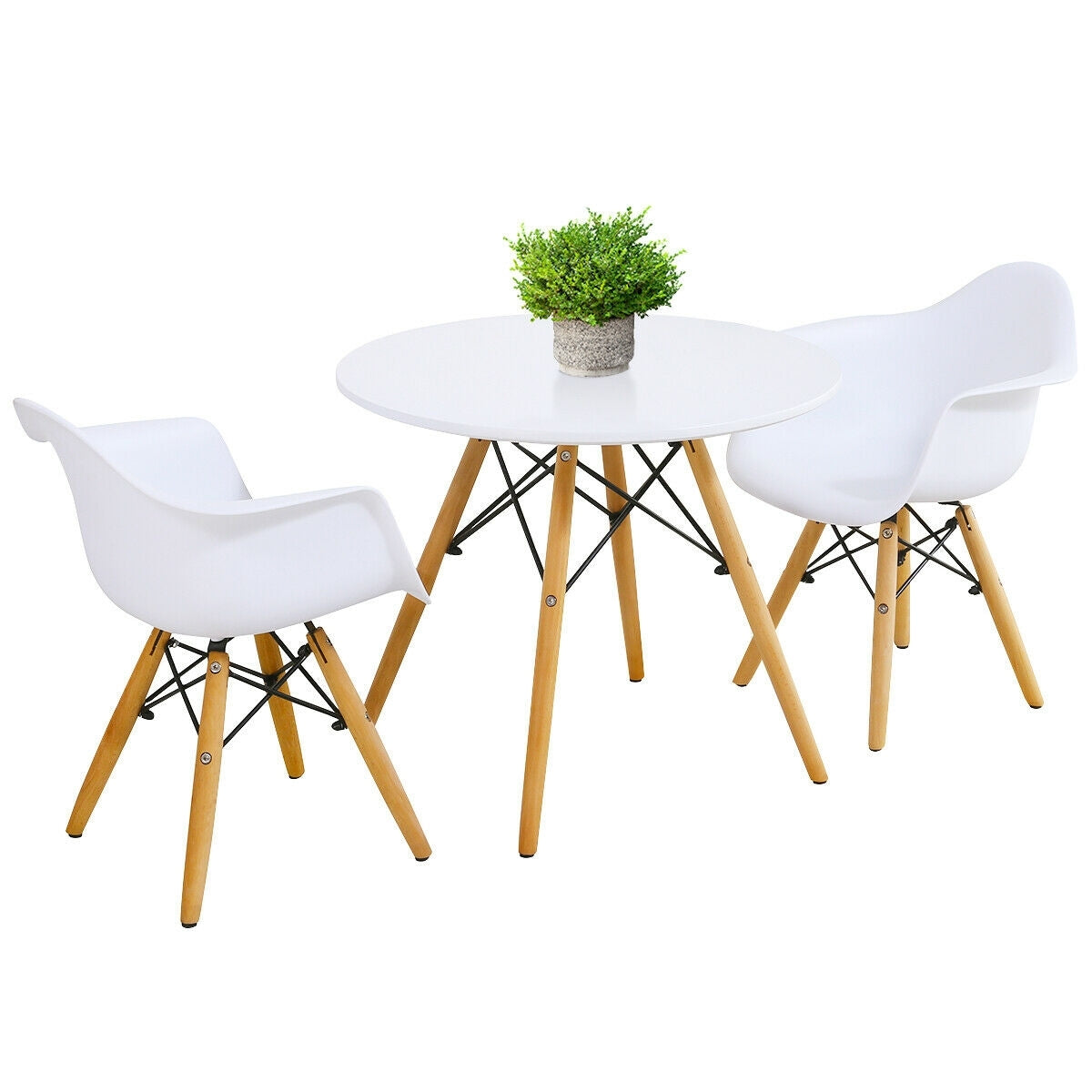 3 Pieces Kid's Modern Round Table Chair Set - Color: White LuxuryLifeWay Online Store