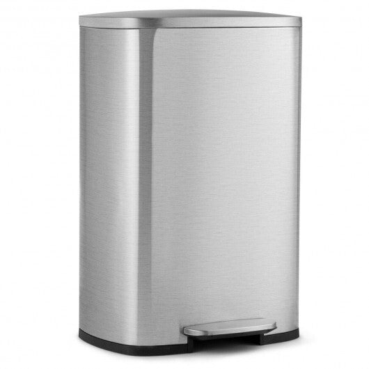 13.2 Gallon Stainless Steel Trash Garbage Can with Bucket - Color: Silver LuxuryLifeWay Online Store