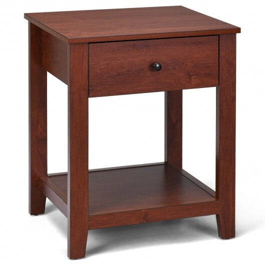 Night Stand End Side Table with Drawer and Storage Shelf LuxuryLifeWay Online Store