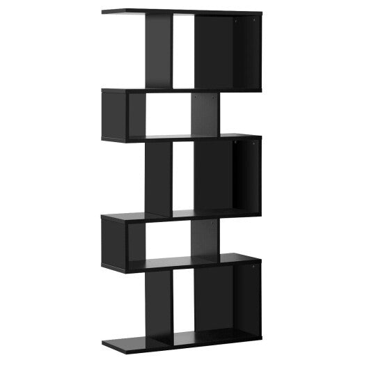 5 Cubes Ladder Shelf Corner Bookshelf Display Rack Bookcase-Gray
