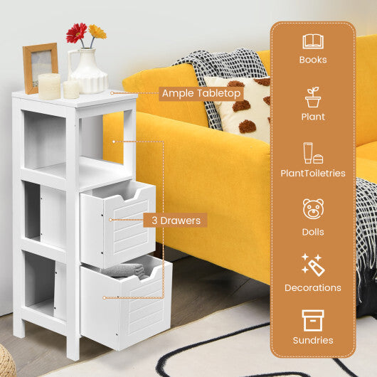 Bathroom Wooden Floor Cabinet Multifunction Storage Rack Stand Organizer-Black LuxuryLifeWay Online Store